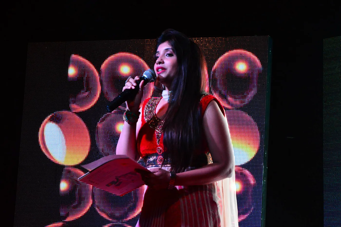 On stage with guests
